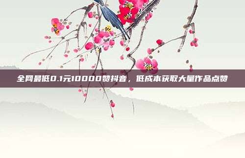 全网最低0.1元10000赞抖音,低成本获取大量作品点赞