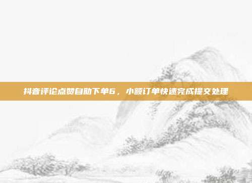抖音评论点赞自助下单6,小额订单快速完成提交处理