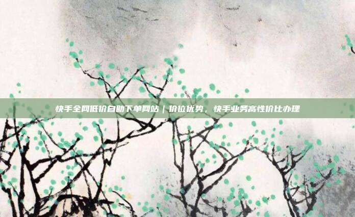 快手全网低价自助下单网站|价位优势,快手业务高性价比办理