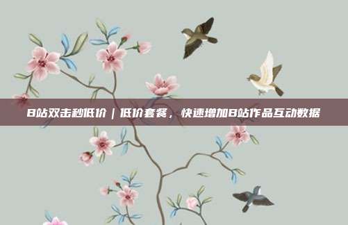 B站双击秒低价|低价套餐,快速增加B站作品互动数据