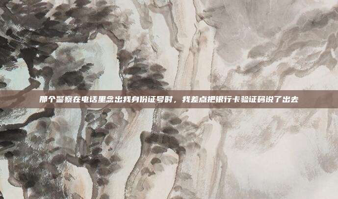 那个警察在电话里念出我身份证号时，我差点把银行卡验证码说了出去