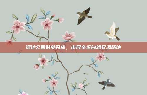 湿地公园对外开放，市民亲近自然又添场地