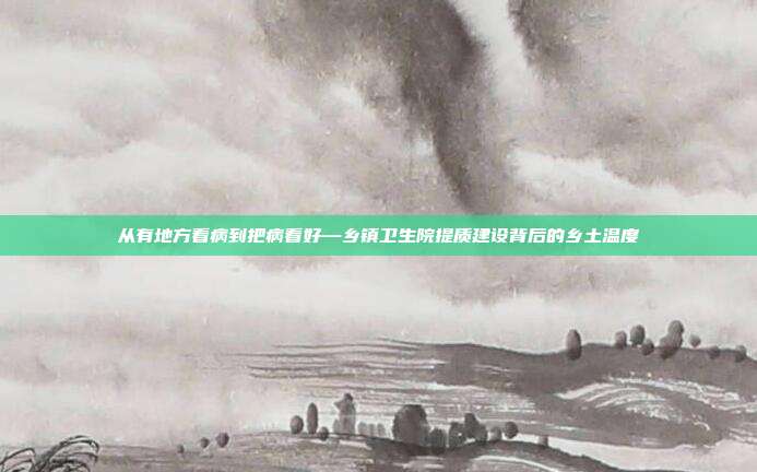 从有地方看病到把病看好—乡镇卫生院提质建设背后的乡土温度
