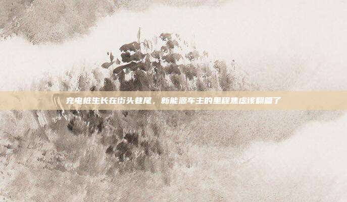 充电桩生长在街头巷尾,新能源车主的里程焦虑该翻篇了