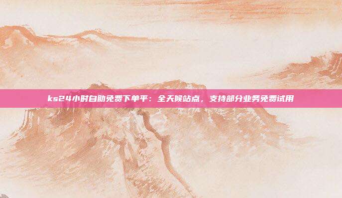 ks24小时自助免费下单平：全天候站点，支持部分业务免费试用