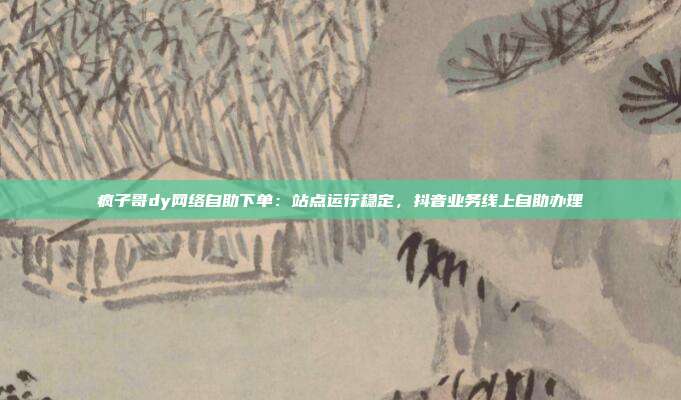 疯子哥dy网络自助下单:站点运行稳定,抖音业务线上自助办理