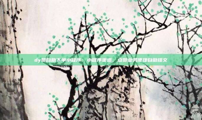 dy赞自助下单小程序:小程序渠道,点赞业务便捷自助提交