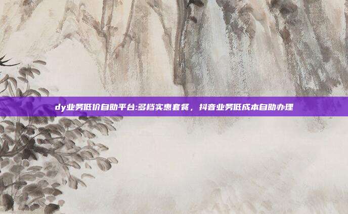 dy业务低价自助平台:多档实惠套餐,抖音业务低成本自助办理