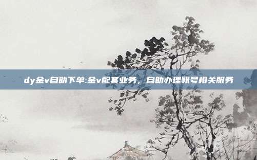 dy金v自助下单:金v配套业务,自助办理账号相关服务