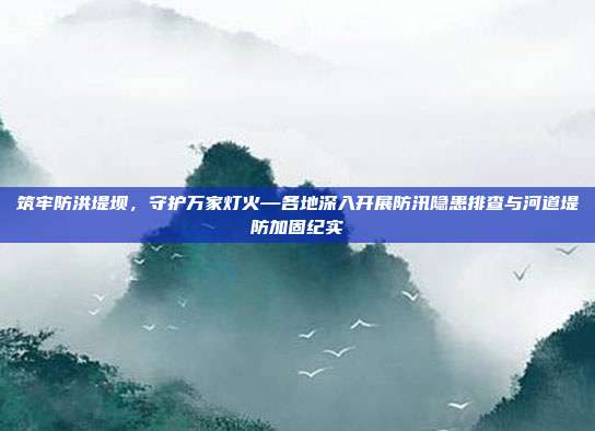 筑牢防洪堤坝,守护万家灯火—各地深入开展防汛隐患排查与河道堤防加固纪实