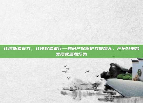 让创新者有力，让侵权者难行—知识产权保护力度加大，严厉打击各类侵权盗版行为