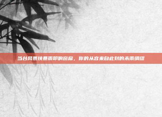 当台风裹挟暴雨叩响窗扉，你的从容来自此刻的未雨绸缪