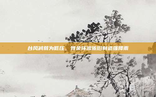台风减弱为低压,残余环流依旧制造强降雨