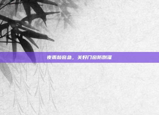 夜雨敲窗急，关好门窗防倒灌