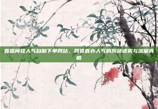 直播间挂人气自助下单网站,网页直办人气的灰色迷雾与流量真相