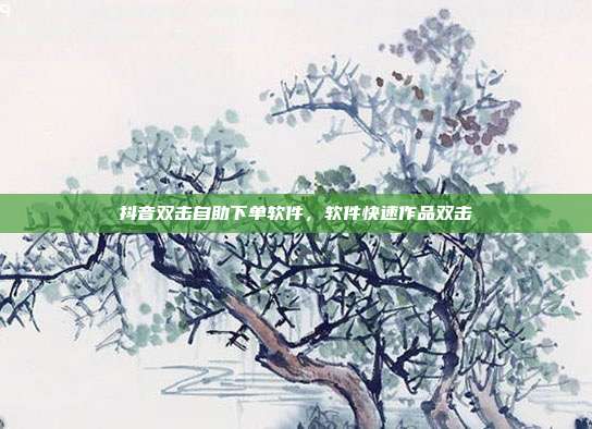 抖音双击自助下单软件，软件快速作品双击