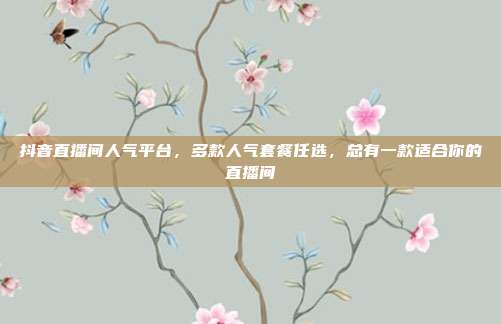 抖音直播间人气平台，多款人气套餐任选，总有一款适合你的直播间