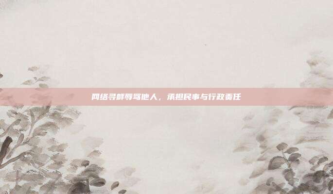 网络寻衅辱骂他人，承担民事与行政责任
