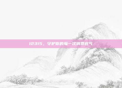 12315,守护你的每一次消费底气