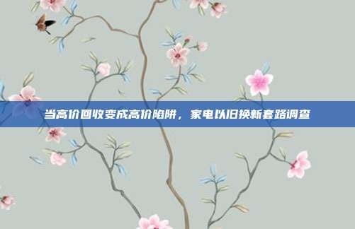 当高价回收变成高价陷阱，家电以旧换新套路调查