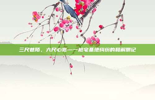 三尺巷陌，六尺心宽—一桩宅基地纠纷的和解侧记