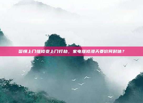 警惕上门维修变上门打劫,家电维修漫天要价何时休?