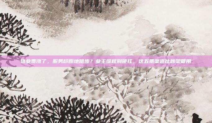 物业费涨了,服务却原地踏步?业主维权别硬扛,这五条渠道比吵架管用