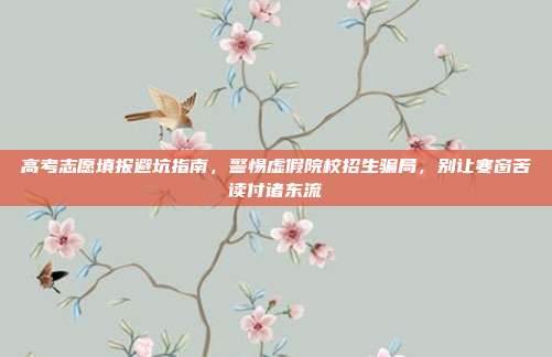 高考志愿填报避坑指南，警惕虚假院校招生骗局，别让寒窗苦读付诸东流