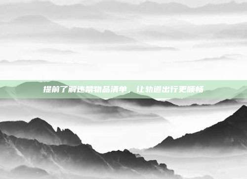 提前了解违禁物品清单,让轨道出行更顺畅