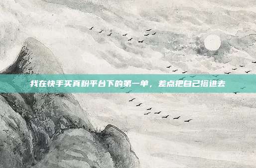 我在快手买真粉平台下的第一单,差点把自己搭进去