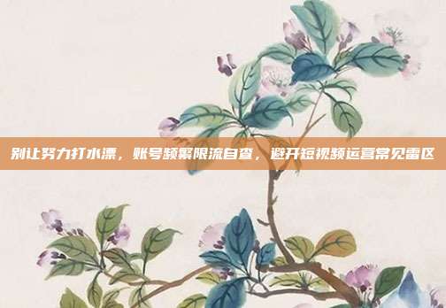 别让努力打水漂,账号频繁限流自查,避开短视频运营常见雷区