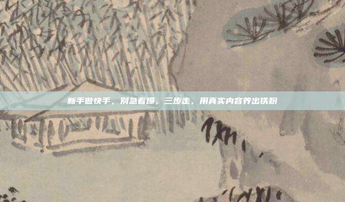 新手做快手,别急着爆,三步走,用真实内容养出铁粉