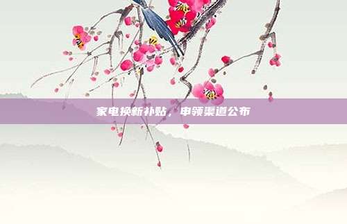 家电换新补贴，申领渠道公布