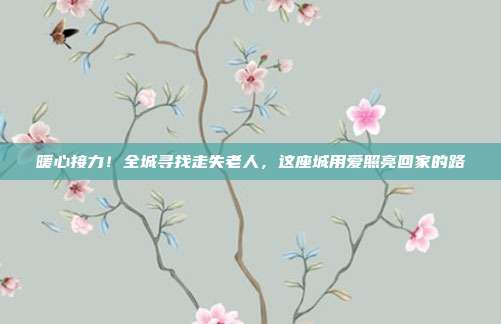 暖心接力！全城寻找走失老人，这座城用爱照亮回家的路