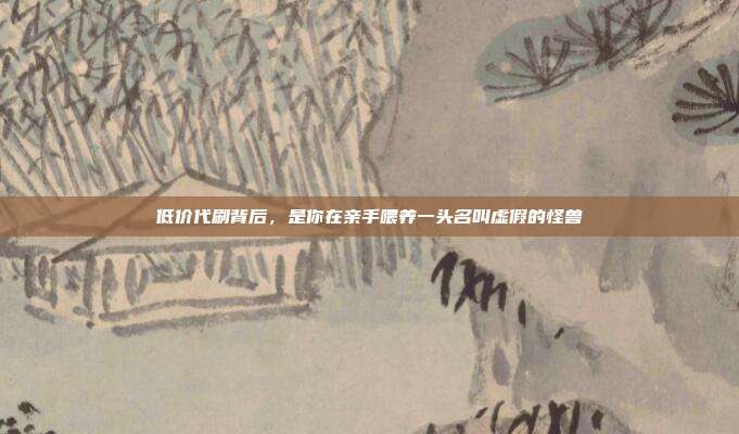 低价代刷背后,是你在亲手喂养一头名叫虚假的怪兽