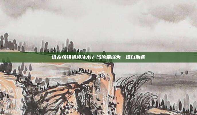 谁在给短视频注水？当流量成为一场自助餐
