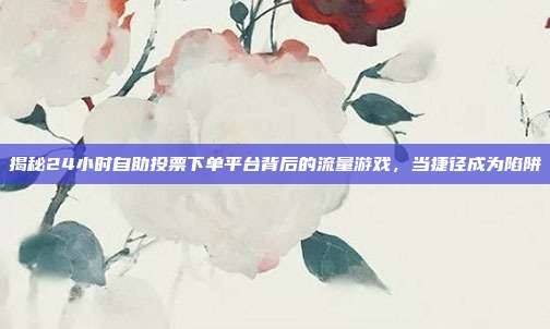 揭秘24小时自助投票下单平台背后的流量游戏,当捷径成为陷阱