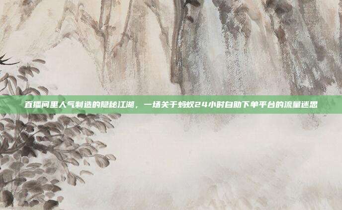 直播间里人气制造的隐秘江湖,一场关于蚂蚁24小时自助下单平台的流量迷思