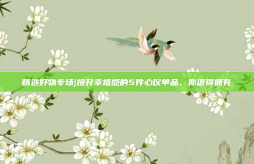 精选好物专场|提升幸福感的5件心仪单品,你值得拥有