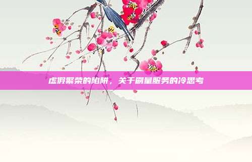 虚假繁荣的陷阱,关于刷量服务的冷思考