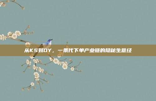 从KS到DY,一条代下单产业链的隐秘生意经