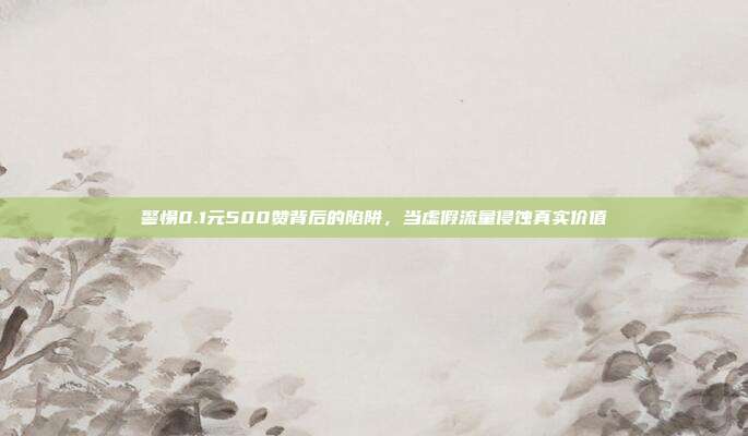 警惕0.1元500赞背后的陷阱，当虚假流量侵蚀真实价值
