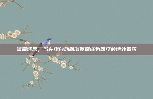 流量迷思，当在线自动刷浏览量成为网红的速效毒药