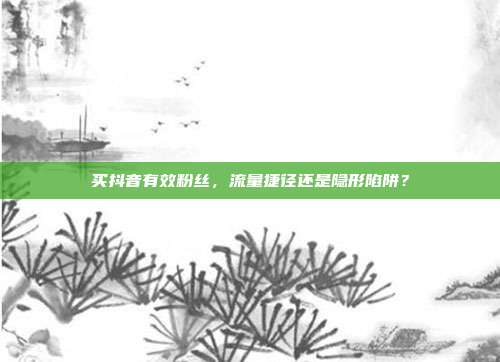 买抖音有效粉丝,流量捷径还是隐形陷阱?