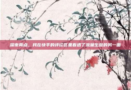 深夜两点，我在快手的评论区里看透了流量生意的另一面