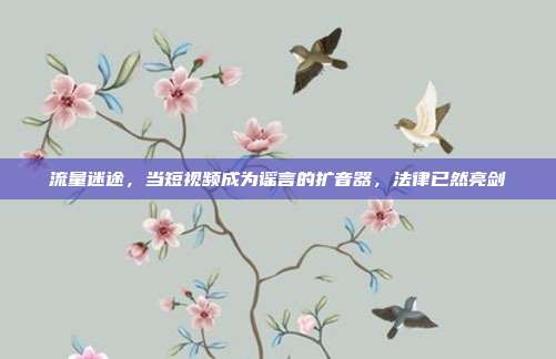 流量迷途，当短视频成为谣言的扩音器，法律已然亮剑