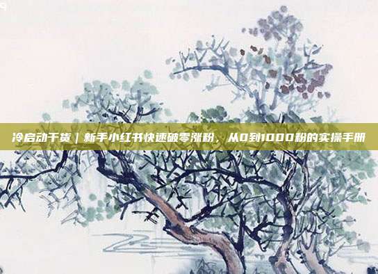 冷启动干货｜新手小红书快速破零涨粉，从0到1000粉的实操手册