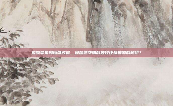 视频号每周复盘数据，是加速涨粉的捷径还是自嗨的陷阱？