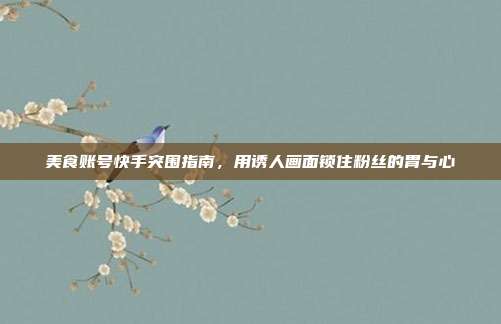 美食账号快手突围指南,用诱人画面锁住粉丝的胃与心