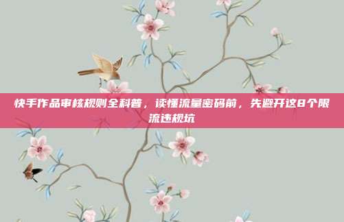 快手作品审核规则全科普,读懂流量密码前,先避开这8个限流违规坑